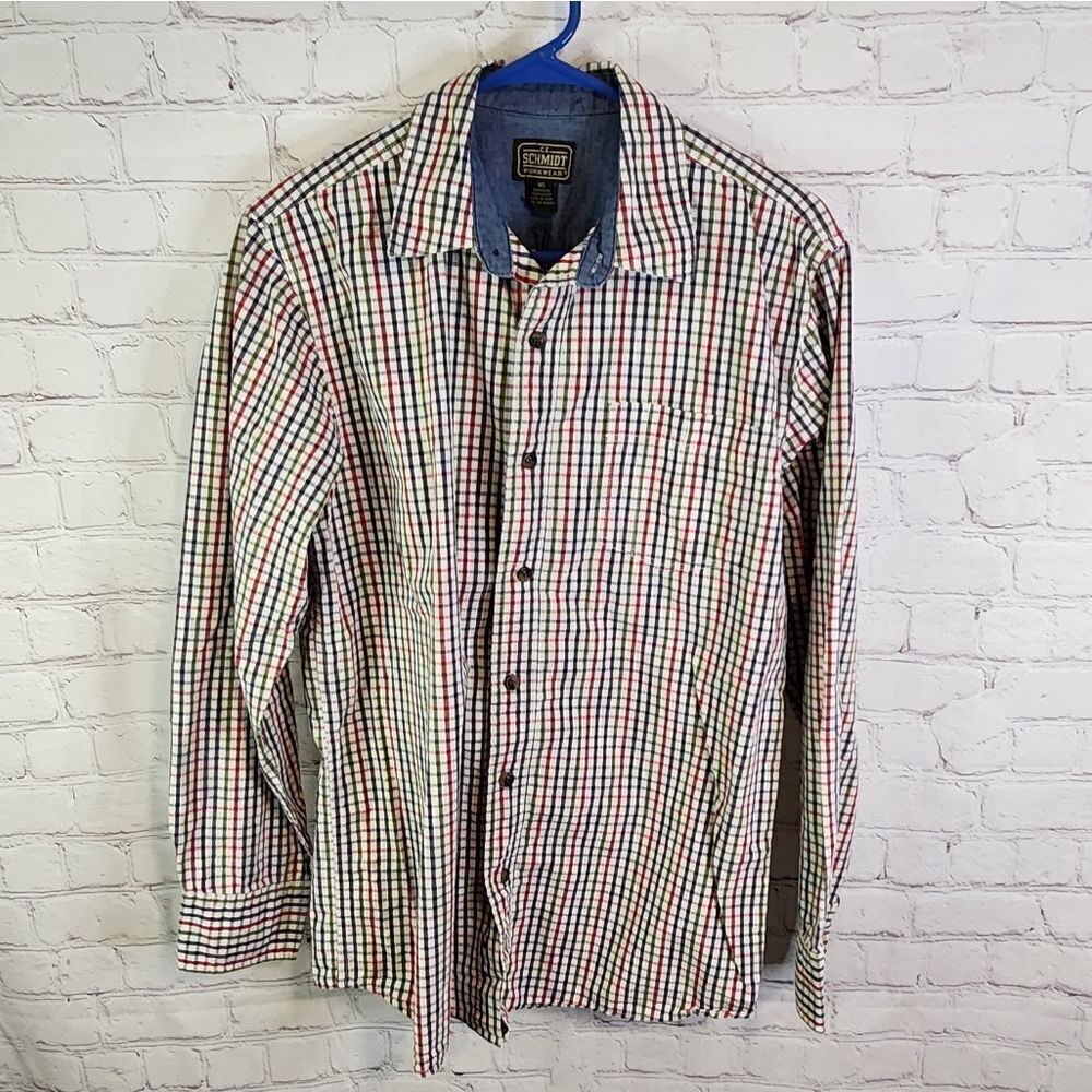 Men's C.E. Schmidt Workwear longsleeve button-down shirt, size Medium